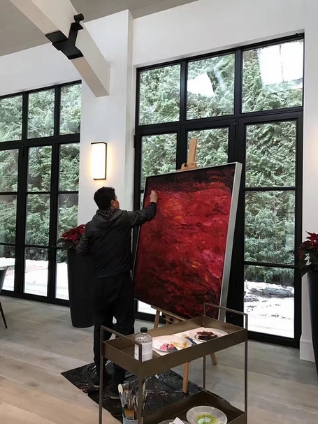 王中軍從小就喜愛繪畫創作,近些年重拾創作令人驚豔,更義賣作品從事公益。圖片提供:松美術館
