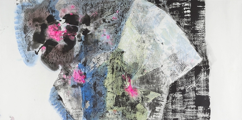 李重重 花藝傳情 水墨設色、紙本 70×138cm 2016 圖片提供：尊彩藝術中心