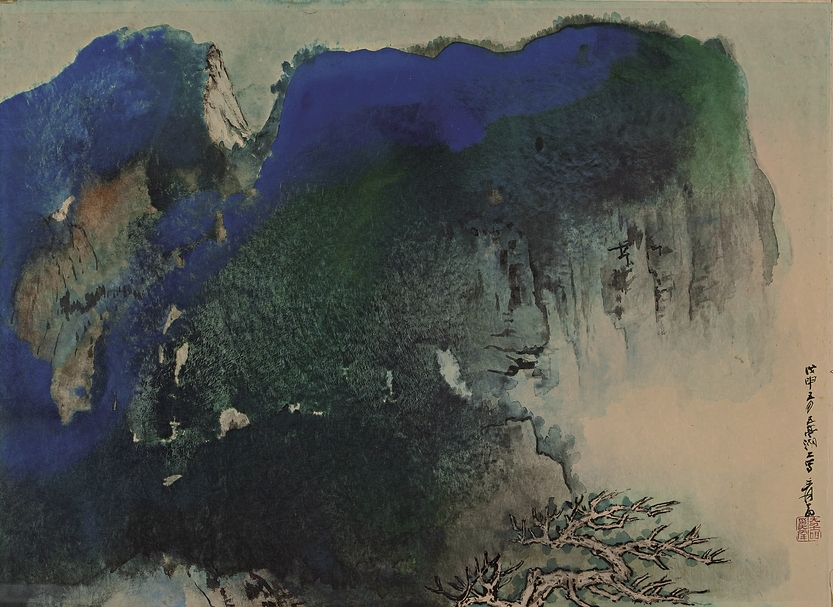 蘇富比：編號706張大千〈青崖蒼木〉，設色紙本鏡片，59.8×83.5公分，預估價45萬～60萬美元。元張雨〈致伯清信劄〉，預估價1600萬～2000萬港元。圖︱蘇富比