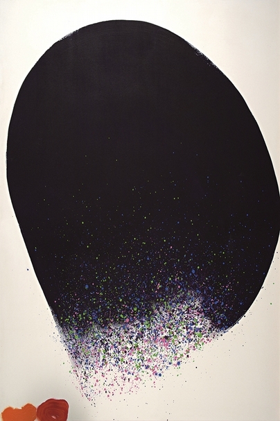 蕭勤《遇．始－炁系列》．壓克力、布面．110×140 cm．2010。圖｜龍門雅集