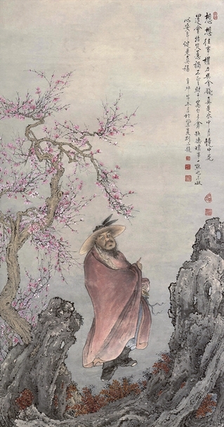 夏荊山〈賞花鐘馗〉。圖片提供：財團法人夏荊山文化藝術基金會