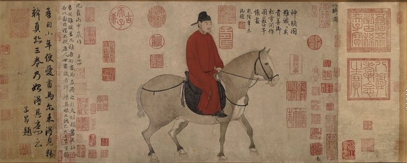 圖5 元代趙孟頫〈人騎圖〉，30×100公分，北京故宮博物院藏。圖∣張筠