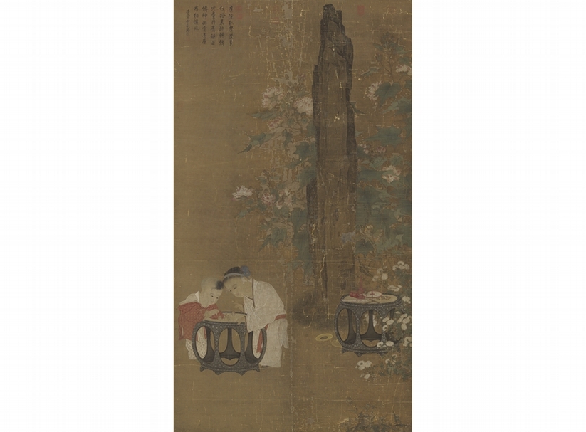 宋蘇漢臣〈秋庭戲嬰圖〉軸，國立故宮博物院藏。圖∣國立故宮博物院