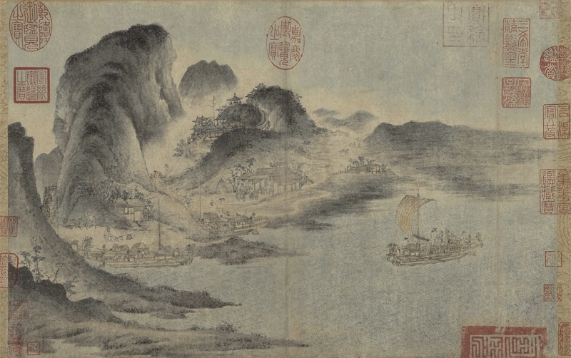 宋人〈江帆山市〉卷，國立故宮博物院藏。圖∣國立故宮博物院