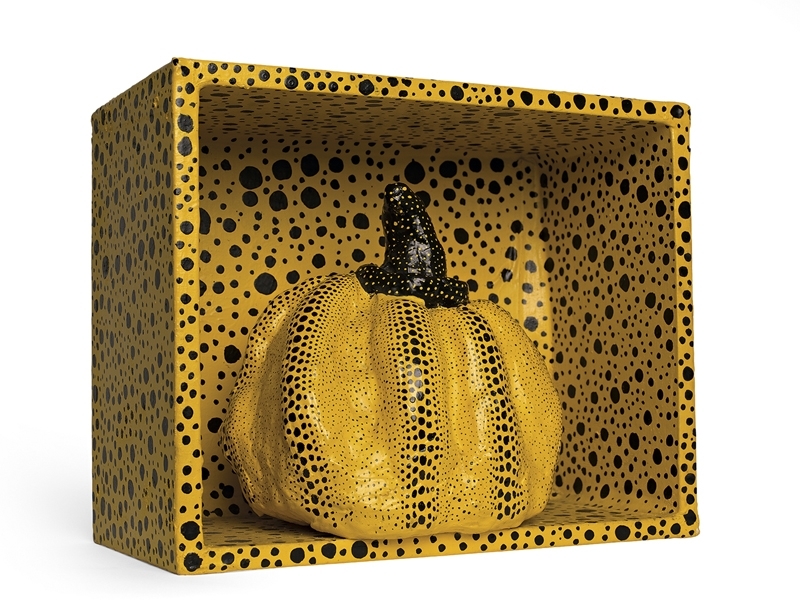 草間彌生《南瓜(3)》.綜合媒材、雕塑.25×31.3×17.5 cm.1982。預估價:60萬至80萬港元。圖|佳士得香港