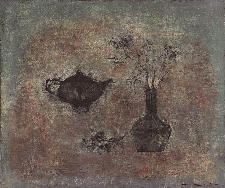趙無極《無題》,56×65cm.油彩、畫布.1951。預估價:1千萬至1500萬港元。圖|佳士得香港