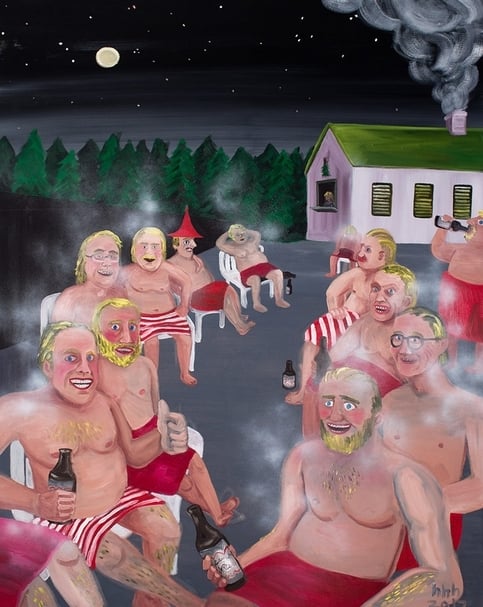 黃海欣 Rajaportin Sauna oil on canvas 127x102cm 2017 圖片提供：亦安畫廊台北