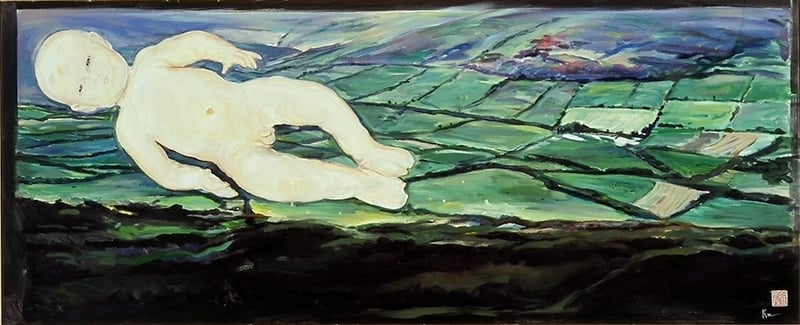 顧福生 美的生命 It''s a Beautiful Life 油彩、壓克力顏料、畫布 Oil, Acrylic on Canvas 49.5x120.5cm 1994 圖片提供：誠品畫廊