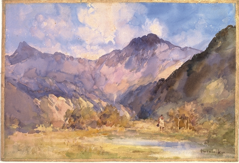 石川欽一郎Kinichiro Ishikawa｜次高山 水彩、紙 31x48cm 1925-28 蔡玉芬收藏、北師美術館提供