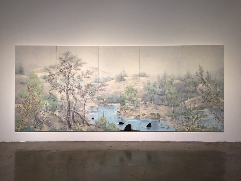 曾健勇《大諸野》．紙本彩墨．246×122 cm×5．2017。攝影／萬永婷