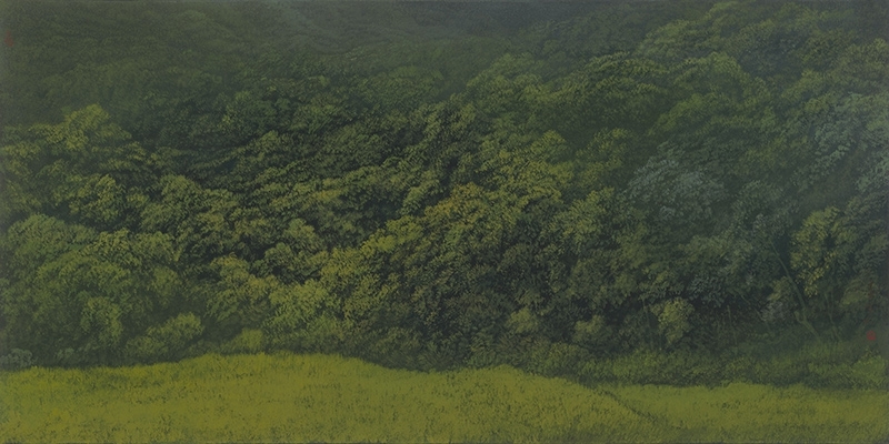李宗仁 暖陽時光 壓克力棉紙 60x120cm 2017 圖片提供：心晴美術館