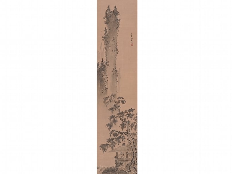 圖2 江戶．狩野探幽〈張翬 山水圖〉摹本，日本靜嘉堂文庫美術館。圖∣靜嘉堂文庫美術館