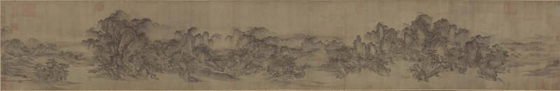 圖7 金代佚名〈溪山無盡圖〉卷，絹本水墨淺設色，185.4×57.5公分，美國克利夫蘭美術館藏。圖∣廖堯震