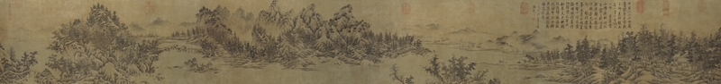 圖6 南宋江參〈林巒積翠圖〉卷，絹本水墨淺設色，30.6×296公分，美國堪薩斯．納爾遜美術館藏。圖∣廖堯震