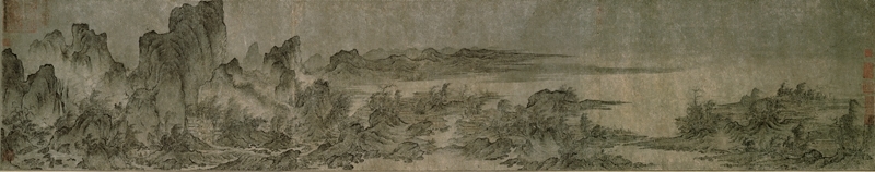 圖1 北宋燕文貴〈江山樓觀圖〉卷，紙本水墨淺設色，31.9×161.2公分，日本大阪市立美術館藏。圖∣廖堯震