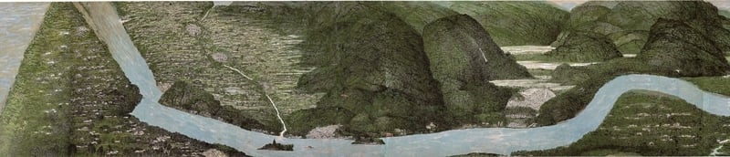 余承堯〈長江萬里圖〉，61×1302公分。圖為局部。圖∣藍玉琦