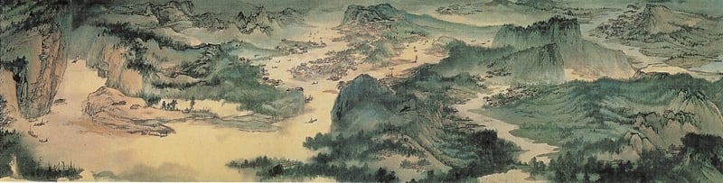 張大千〈長江萬里圖〉，53.2×1979.5公分。圖為局部。圖∣藍玉琦