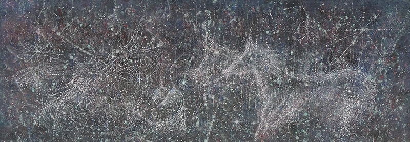 曾詩涵 黑雨：閃耀的我們 墨、水干顏料、礦物顏料、麻紙 29×83cm 2017 圖片提供：阿波羅畫廊