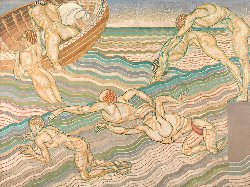 格蘭特Duncan Grant│Bathing Oil paint on canvas 228.6x306.1cm 1911 圖片提供:泰特英國美術館