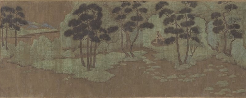 圖8 趙孟頫〈謝幼輿丘壑圖〉，普林斯頓大學美術館藏。圖為局部。圖╱盧素芬。