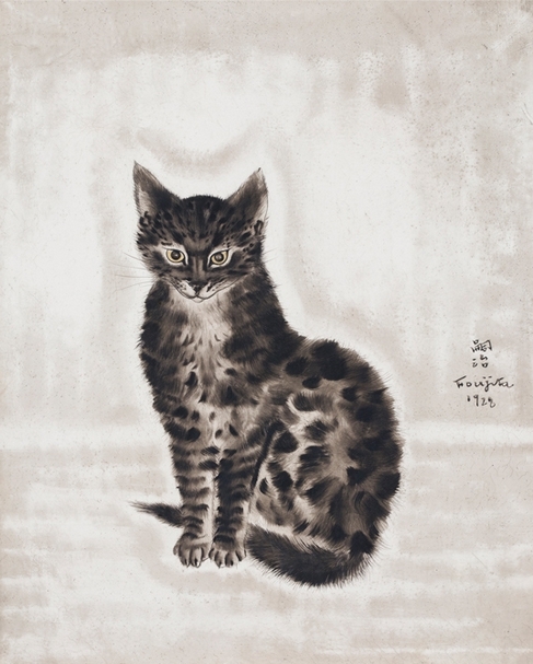 藤田嗣治 Léonard Foujita，《貓的十態》，版畫系列的油畫原作，40.7×33.1cm，1928年作，簽名、紀年・背面木頭處簽名、紀年，附日本東京美術俱樂部鑑定委員會鑑定證書，預估價：3千萬-4千萬日圓。圖片提供：日本東京iART