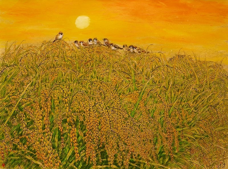 袁金塔│豐收（一） 水墨綜合媒材 104x142cm 2017 圖│袁金塔