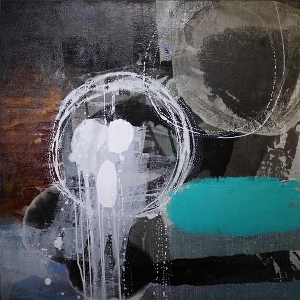 郭博州 雙舞 複合媒材 90×90cm 2015 圖片提供：藝境畫廊