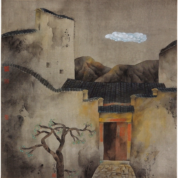 林容生，工筆山水，設色 絹本 鏡片，40×40cm，預估價：270,000台幣。圖片提供：台北瀚宇拍賣