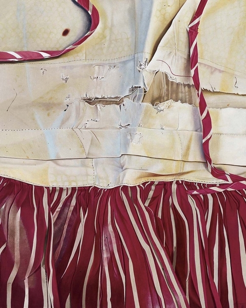 克魯斯Marina Cruz│褪色與修補 Faded and Mended 油彩、畫布 152.4x122cm 2017 圖片提供：安卓藝術