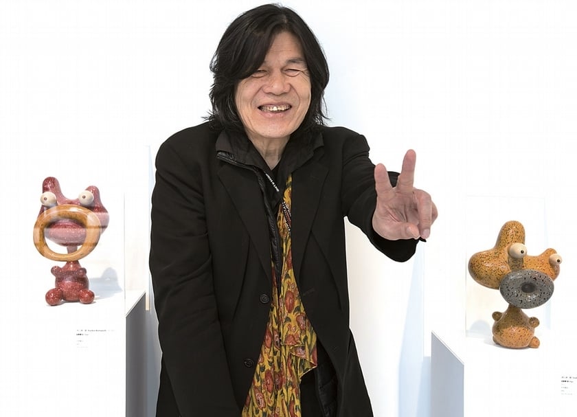 藝術家河口洋一郎與作品《Eggy Boy》。（攝影／邱如仁）