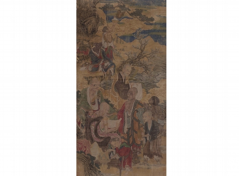 明代16世紀〈羅漢眾〉，重彩設色絹本立軸，192×97公分。圖︱應真藏