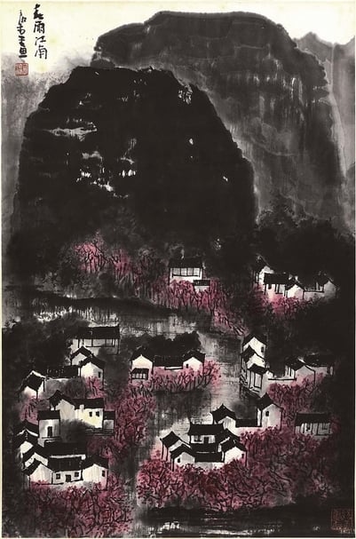 蘇富比：編號3李可染〈春雨江南〉，成交價39萬3000歐元。圖︱蘇富比