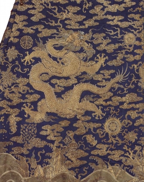 圖4 清乾隆〈刺繡御用十二章吉服袍〉，Lewis Einstein捐贈，1954年。紐約大都會藝術博物館藏。圖為局部。圖∣紐約大都會藝術博物館