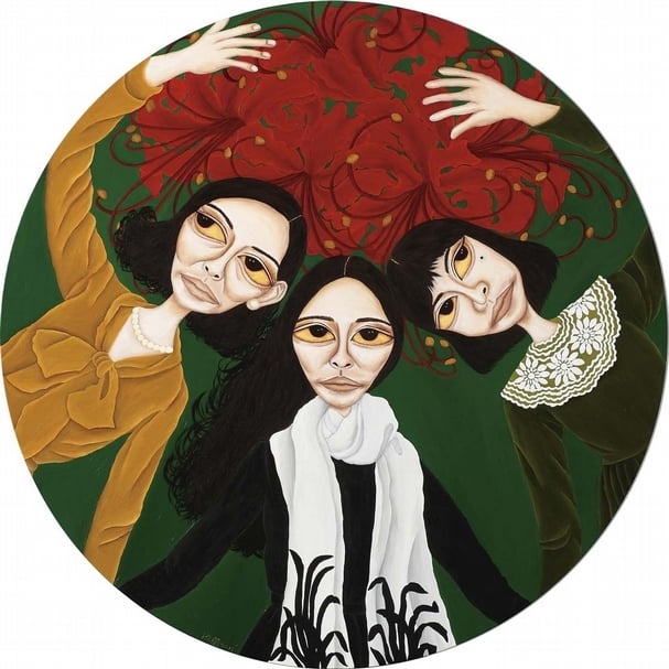 柳依蘭︱遙遠的彼岸是彼岸花 油畫 直徑120cm 2017 新苑藝術提供
