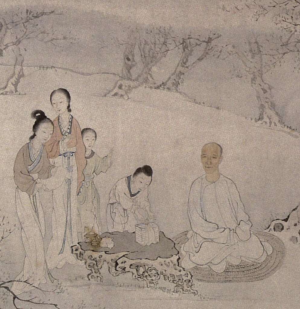 費丹旭1839年作〈懺綺圖〉,紙本設色手卷,48.7×186.5公分,北京故宮博物院藏。《故宮書畫館(二)》,北京:紫禁城出版社,2008,頁189~192。