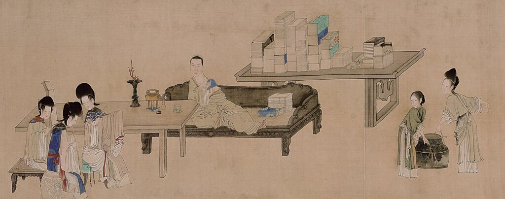 禹之鼎1676年作〈喬元之三好圖〉,絹本設色手卷,30.6×107.1公分,南京博物院藏。《像應神全:明清人物肖像畫特集》(上卷),澳門:澳門藝術博物館,2008,頁116~119。