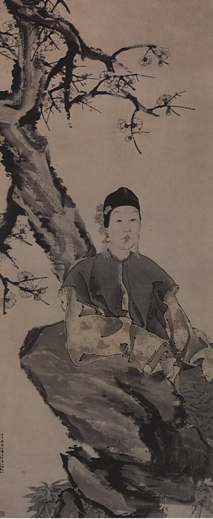 任伯年(1840~1894)〈胡公壽夫人像〉,紙本設色軸,131×53公分,徐悲鴻紀念館藏。中國美術館編《任伯年精品集》,北京:人民美術出版社,1993,圖8。