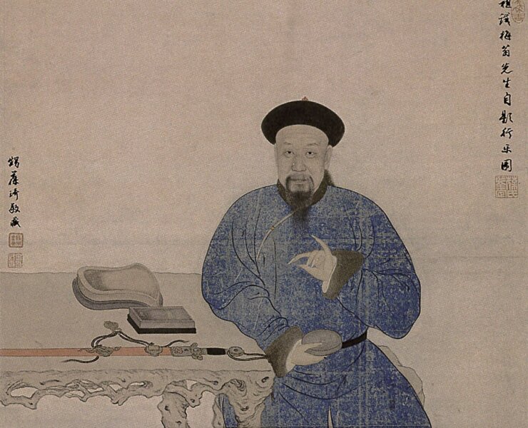 丁以誠〈鐵保像軸〉，紙本設色軸，126.7×67.4公分，北京故宮博物院藏。楊新編《明清肖像畫》，頁204。