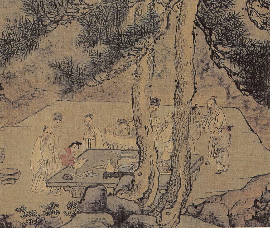明佚名〈南屏雅集圖〉,絹本設色手卷,北京故宮博物院藏。李湜《明清閨閣繪畫研究》,北京:紫禁城出版社,2008,頁162。