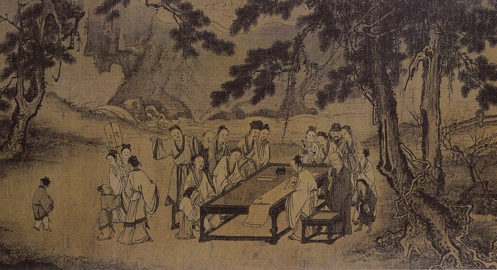 馬遠(活動於1189~1225)〈西園雅集圖卷〉局部,絹本水墨手卷,29.3×302.3公分,美國納爾遜.阿特金斯藝術博物館藏。圖╱本刊資料室。