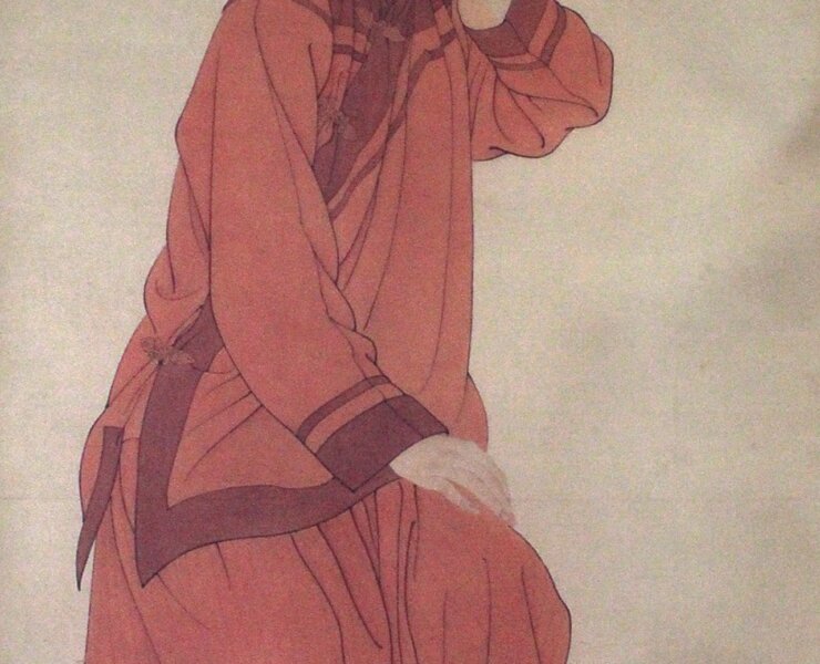 何家英〈仕女圖〉立軸。