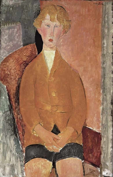 莫迪里亞尼在法國南方所完成的《Boy in Short pants》．1918．美國德州達拉斯美術館。（泰德當代美術館提供）