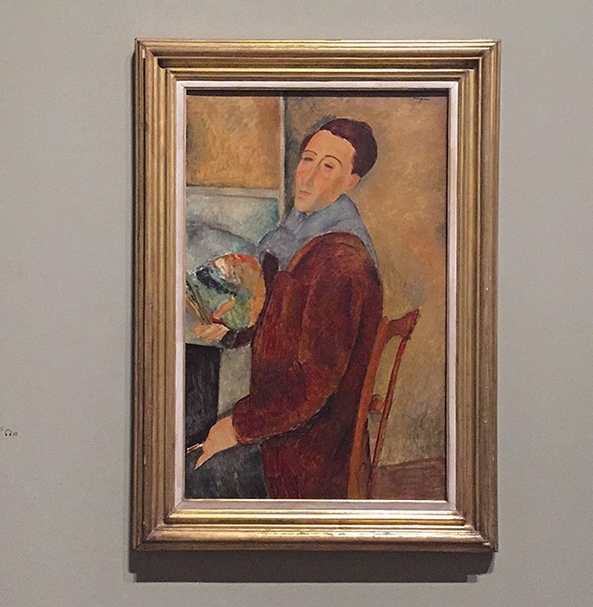 莫迪里亞尼《Self-Portrait》．1919．巴西聖保羅大學當代藝術博物館。（攝影／藍文鈺）