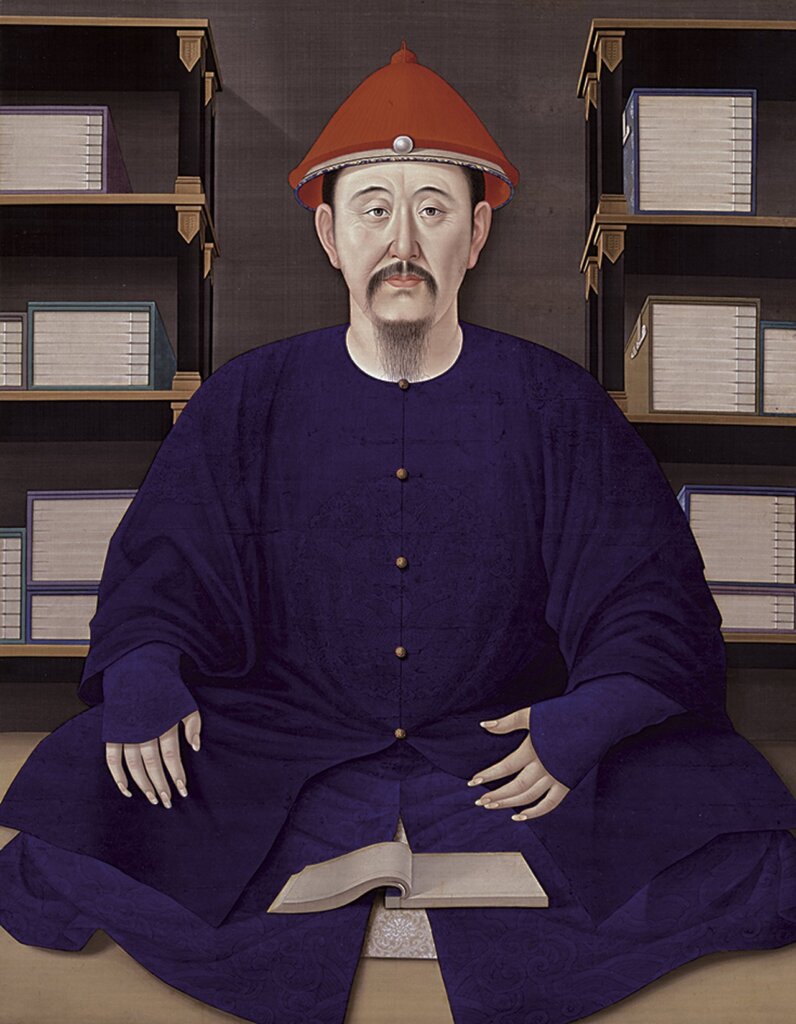 清佚名〈玄燁常服像軸〉。