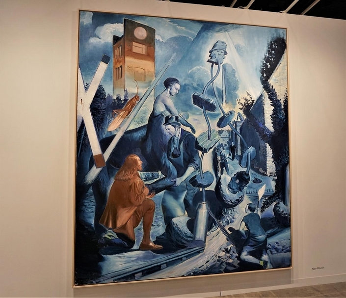 近年在亞洲也受到藏家喜愛關注的德國藝術家勞赫（Neo Rauch），此次德國Galerie EIGEN + ART，帶來其新作《通道》。開展前即有藏家以100萬美元購藏。（攝影／林亞偉）