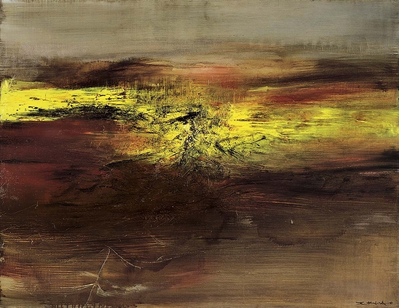 趙無極《7.8.65》．油彩、畫布．88.5×116 cm．1965。圖｜保利香港