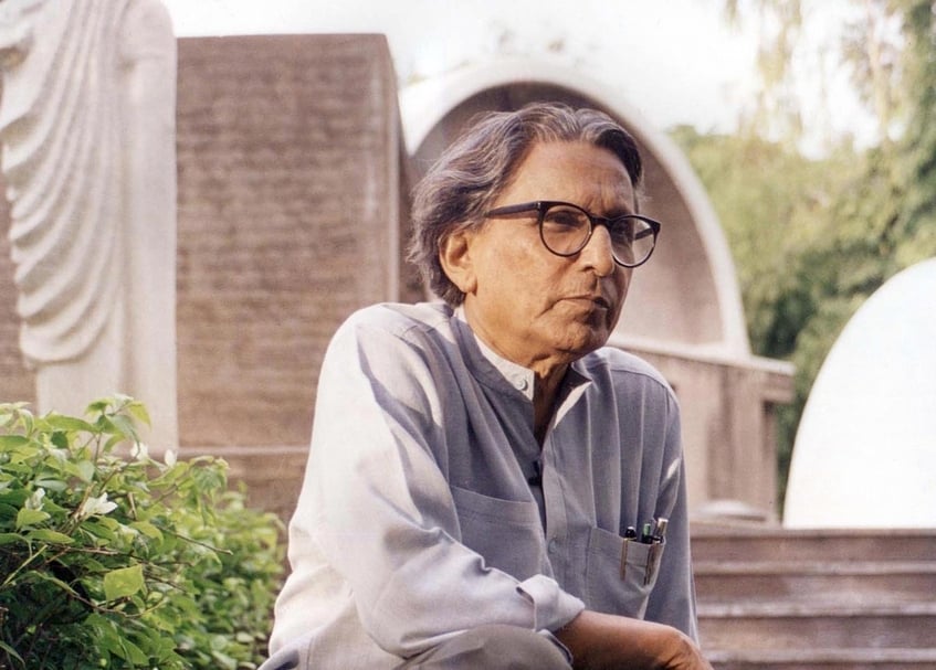 2018年普立茲克建築獎（Pritzker Architecture Prize）得主印度建築師多西（Balkrishna Doshi）。（VSF、普立茲克建築獎提供）