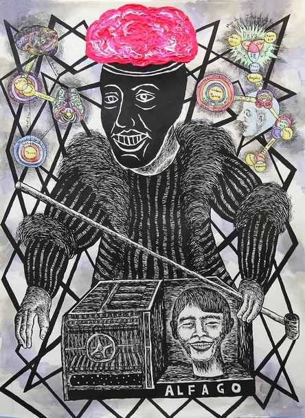 張碩尹｜The Turk 壓克力顏料、墨、水彩、手工紙本 75.5x56cm 2018 伊日藝術提供