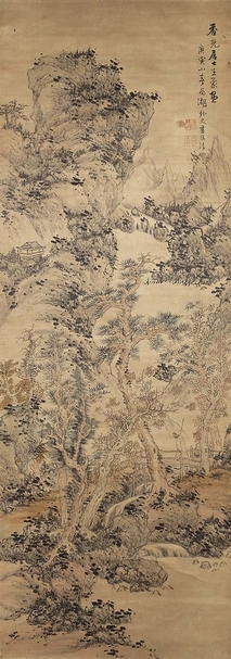 藍瑛〈溪山策杖〉。圖︱香港邦瀚斯