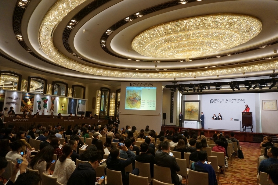 趙無極《大地無形》，於保利香港以1億5千5百萬港元落槌，列名趙老作品拍賣紀錄的第二高價！（攝影／林亞偉）